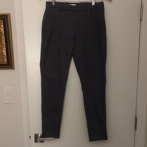 H&M Black & White Micro-Check Cropped Ankle Pants